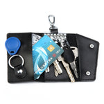 Borsa portachiavi multifunzionale in pelle con texture litchi
