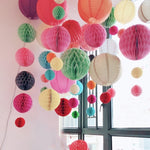 2 pezzi di decorazione per la stanza delle nozze, decorazione festosa per il centro commerciale, lanterna a sfera in carta a nido d'ape, 6 inches 15 cm, 8 inches 20 cm, 10 inches 25 cm, 12 inches 30 cm