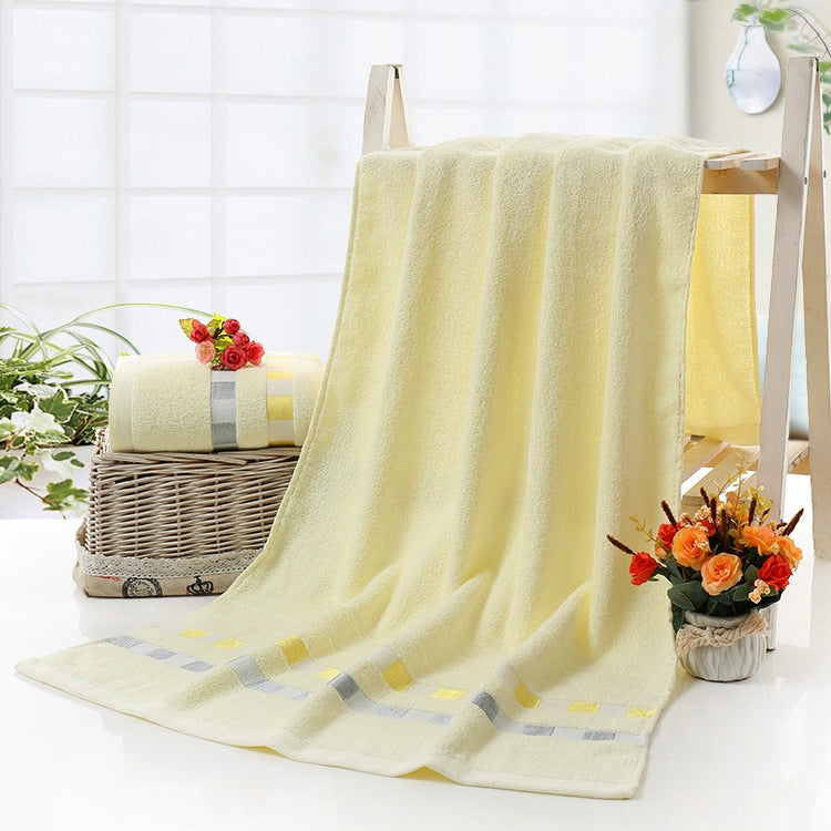 Asciugamano da bagno quadrato in cotone tinta unita Asciugamano da bagno ricamato con protezione ambientale naturale Asciugamano per la casa