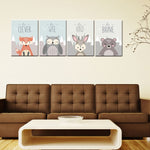 Poster con animali Pittura Cartoon Nursery Wall PictureDecorazione della stanza dei bambini senza cornice, 13x18cm, 15x20cm, 20x25cm, 21x30cm, 30x40cm, 40x50cm