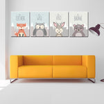 Poster con animali Pittura Cartoon Nursery Wall PictureDecorazione della stanza dei bambini senza cornice, 13x18cm, 15x20cm, 20x25cm, 21x30cm, 30x40cm, 40x50cm
