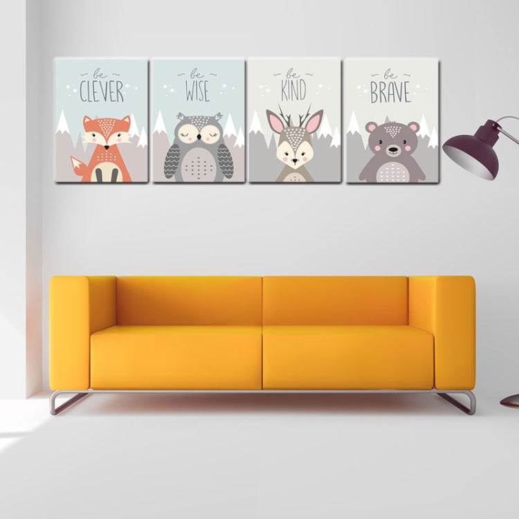 Poster con animali Pittura Cartoon Nursery Wall PictureDecorazione della stanza dei bambini senza cornice, 13x18cm, 15x20cm, 20x25cm, 21x30cm, 30x40cm, 40x50cm