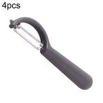 4 pezzi venduti Aereo da frutta per pelapatate con manico rotondo in acciaio inossidabile, raschietto per canna da zucchero, 4 PCS Apple Peeler Knife (Dark Gery), 4 PCS Apple Peeler Knife (Green), 4 PCS Apple Peeler Knife (White)                       ...