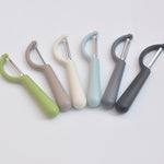 4 pezzi venduti Aereo da frutta per pelapatate con manico rotondo in acciaio inossidabile, raschietto per canna da zucchero, 4 PCS Apple Peeler Knife (Dark Gery), 4 PCS Apple Peeler Knife (Green), 4 PCS Apple Peeler Knife (White)                       ...
