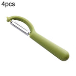 4 pezzi venduti Aereo da frutta per pelapatate con manico rotondo in acciaio inossidabile, raschietto per canna da zucchero, 4 PCS Apple Peeler Knife (Dark Gery), 4 PCS Apple Peeler Knife (Green), 4 PCS Apple Peeler Knife (White)                       ...