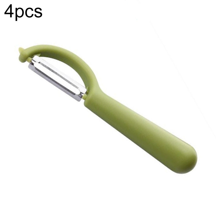 4 pezzi venduti Aereo da frutta per pelapatate con manico rotondo in acciaio inossidabile, raschietto per canna da zucchero, 4 PCS Apple Peeler Knife (Dark Gery), 4 PCS Apple Peeler Knife (Green), 4 PCS Apple Peeler Knife (White)                       ...