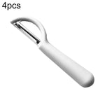 4 pezzi venduti Aereo da frutta per pelapatate con manico rotondo in acciaio inossidabile, raschietto per canna da zucchero, 4 PCS Apple Peeler Knife (Dark Gery), 4 PCS Apple Peeler Knife (Green), 4 PCS Apple Peeler Knife (White)                       ...
