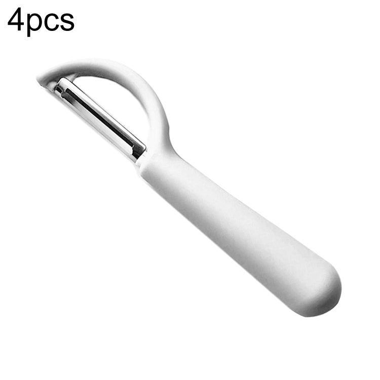 4 pezzi venduti Aereo da frutta per pelapatate con manico rotondo in acciaio inossidabile, raschietto per canna da zucchero, 4 PCS Apple Peeler Knife (Dark Gery), 4 PCS Apple Peeler Knife (Green), 4 PCS Apple Peeler Knife (White)                       ...
