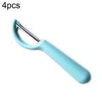 4 pezzi venduti Aereo da frutta per pelapatate con manico rotondo in acciaio inossidabile, raschietto per canna da zucchero, 4 PCS Apple Peeler Knife (Dark Gery), 4 PCS Apple Peeler Knife (Green), 4 PCS Apple Peeler Knife (White)                       ...