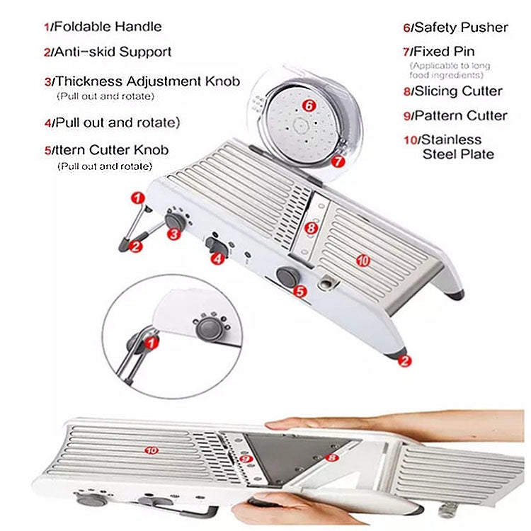 Frantoio tritatutto affettatrice lunga multifunzionale in acciaio inossidabile, Long Stainless Steel Grater