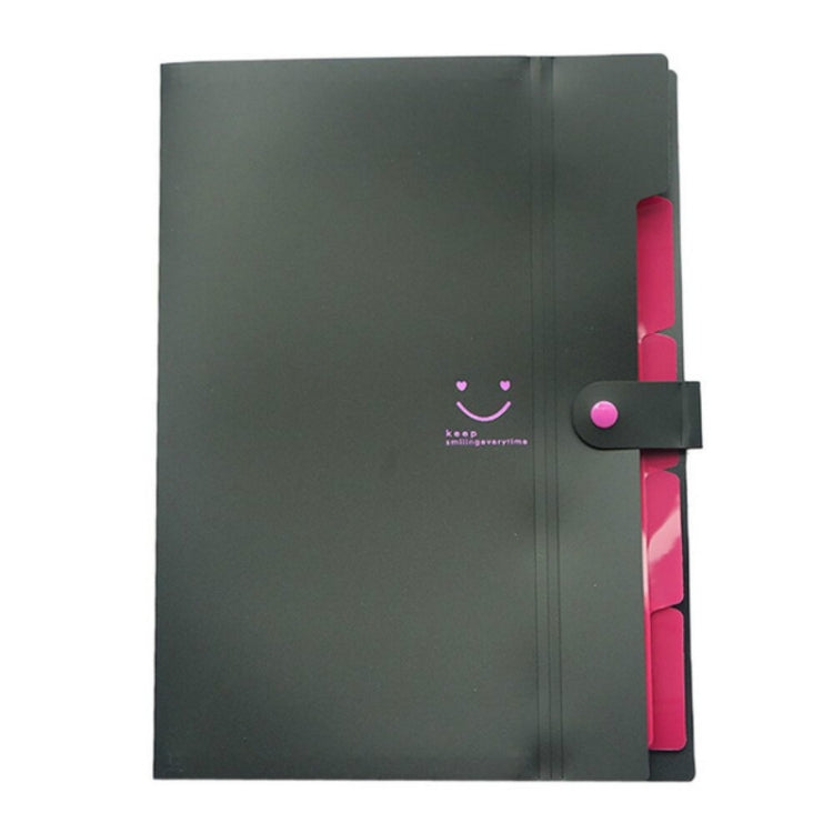 Cartella portadocumenti multistrato con volto sorridente color caramello Cartella in plastica per libri informativi