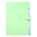 Cartella portadocumenti multistrato con volto sorridente color caramello Cartella in plastica per libri informativi