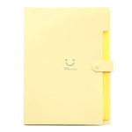 Cartella portadocumenti multistrato con volto sorridente color caramello Cartella in plastica per libri informativi