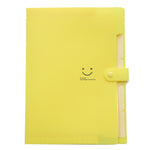 Cartella portadocumenti multistrato con volto sorridente color caramello Cartella in plastica per libri informativi