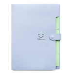 Cartella portadocumenti multistrato con volto sorridente color caramello Cartella in plastica per libri informativi
