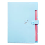 Cartella portadocumenti multistrato con volto sorridente color caramello Cartella in plastica per libri informativi