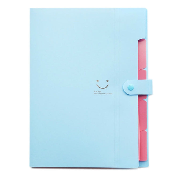 Cartella portadocumenti multistrato con volto sorridente color caramello Cartella in plastica per libri informativi