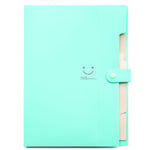 Cartella portadocumenti multistrato con volto sorridente color caramello Cartella in plastica per libri informativi
