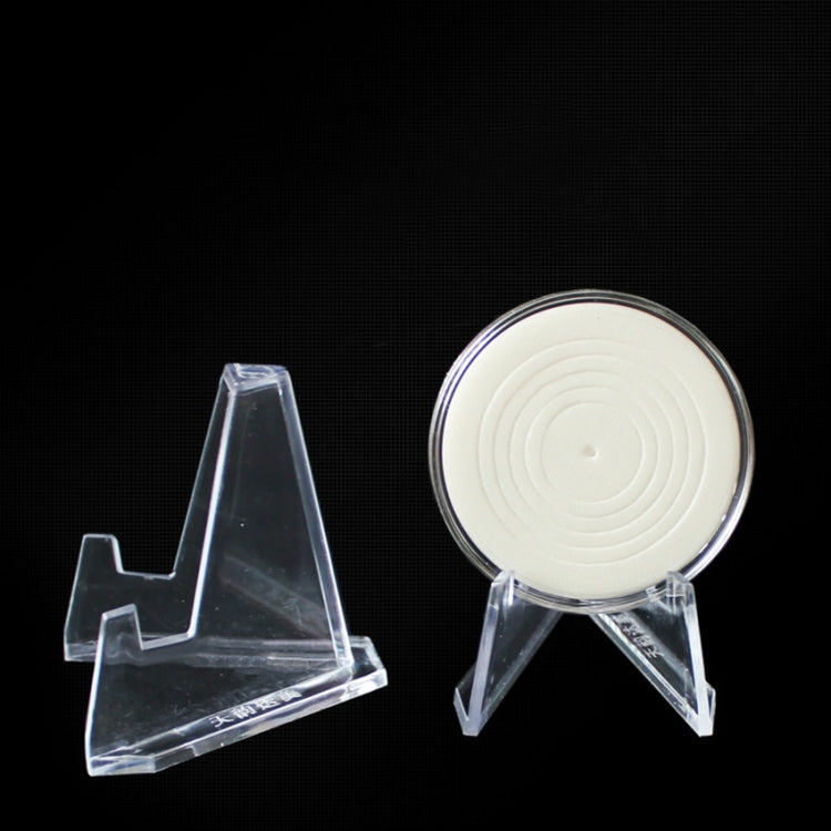 Espositore acrilico trasparente per monete con treppiede 7x7 cm