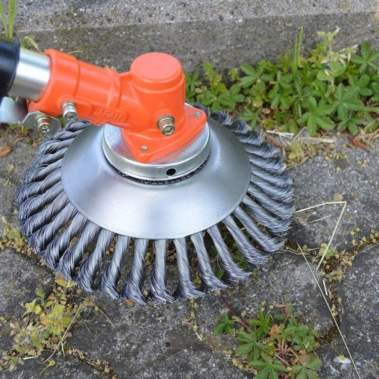Vassoio per diserbo con testa in filo d'acciaio con ruota per erba attorcigliata per tosaerba, 6 Inches, 8 Inches