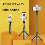 Mini bastone selfie con treppiede Bluetooth e luce LED