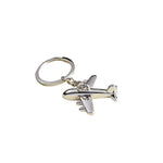 2 pezzi di souvenir con ciondolo portachiavi in metallo per aereo stereo creativo, Silver Small Plane