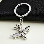 2 pezzi di souvenir con ciondolo portachiavi in metallo per aereo stereo creativo, Silver Small Plane