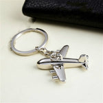 2 pezzi di souvenir con ciondolo portachiavi in metallo per aereo stereo creativo, Silver Small Plane
