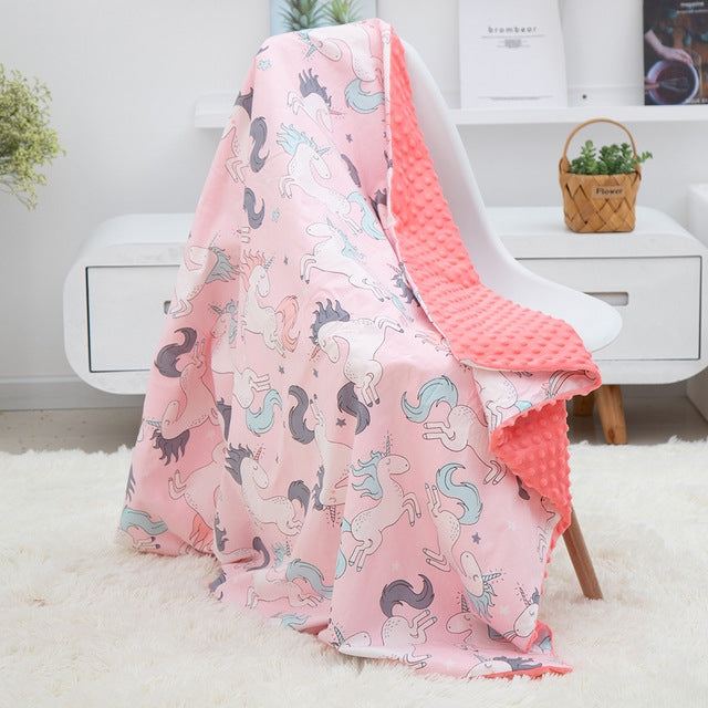 Coperta copri carrello lavabile trapuntata confortante in cotone cartone animato per bambini