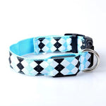 Collare per cani a LED ricaricabile con motivo scozzese, collare per cani di piccola taglia, S, M, L, XL