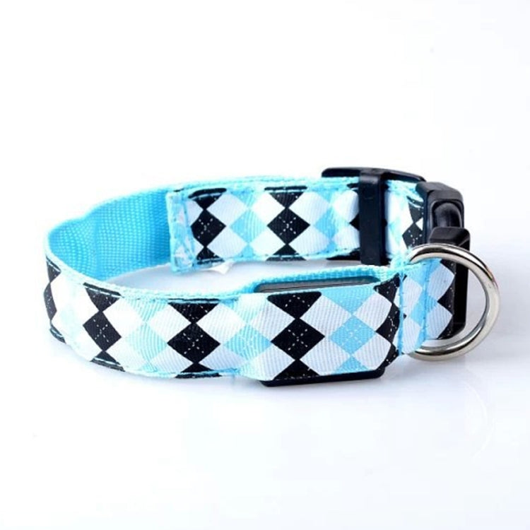 Collare per cani a LED ricaricabile con motivo scozzese, collare per cani di piccola taglia, S, M, L, XL