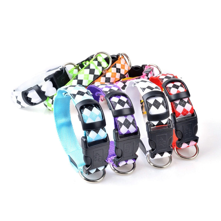 Collare per cani a LED ricaricabile con motivo scozzese, collare per cani di piccola taglia, S, M, L, XL