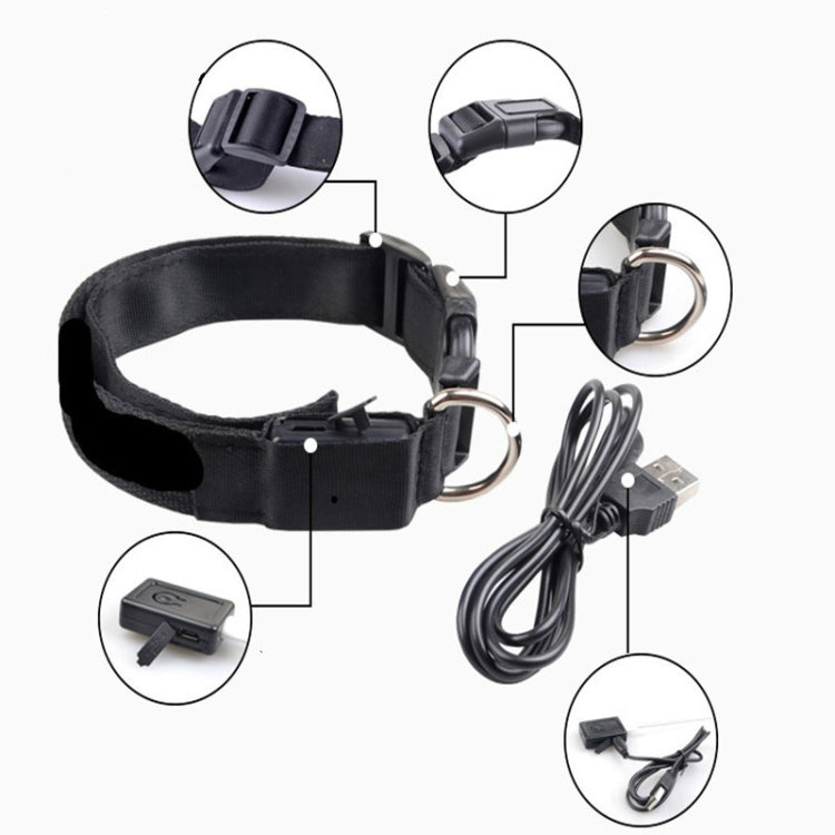 Collare per cani a LED ricaricabile con motivo scozzese, collare per cani di piccola taglia, S, M, L, XL