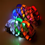 Collare per cani a LED ricaricabile con motivo scozzese, collare per cani di piccola taglia, S, M, L, XL