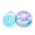 2 portapillole in plastica rotanti a sette griglie, portatili, rotondi, multifunzionali, creativi, da 2 pezzi