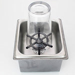 NB-1990 Rondella per tazza automatica per bicchiere da birra incorporata in acciaio inossidabile con piastra di scarico, Rinser Cup Washer