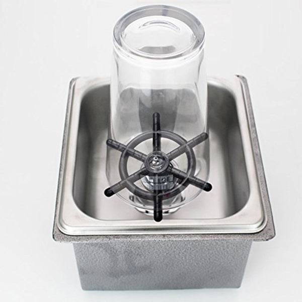 NB-1990 Rondella per tazza automatica per bicchiere da birra incorporata in acciaio inossidabile con piastra di scarico, Rinser Cup Washer