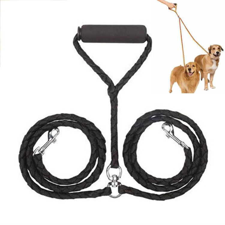 Guinzagli per cani doppi Corda di trazione per animali domestici anti-avvolgimento, 1.4m