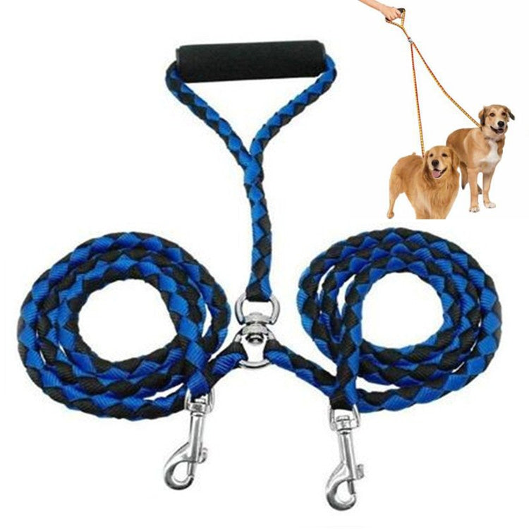 Guinzagli per cani doppi Corda di trazione per animali domestici anti-avvolgimento, 1.4m