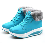 Stivaletti da donna Stivali in pizzo da neve Scarpe con zeppa femminili autunnali e invernali, 35, 36, 37, 38, 39, 40