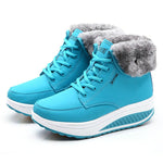 Stivaletti da donna Stivali in pizzo da neve Scarpe con zeppa femminili autunnali e invernali, 35, 36, 37, 38, 39, 40
