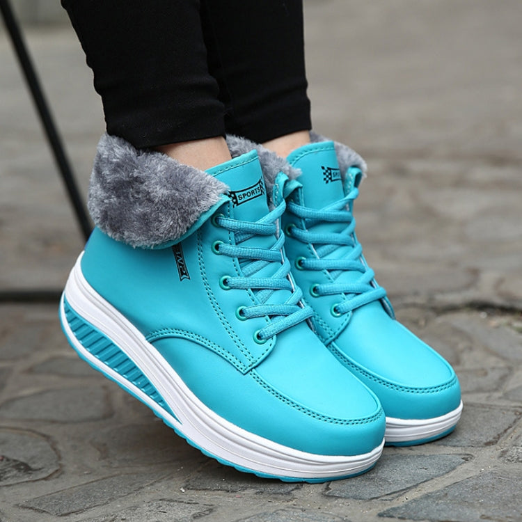 Stivaletti da donna Stivali in pizzo da neve Scarpe con zeppa femminili autunnali e invernali, 35, 36, 37, 38, 39, 40