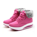 Stivaletti da donna Stivali in pizzo da neve Scarpe con zeppa femminili autunnali e invernali, 35, 36, 37, 38, 39, 40