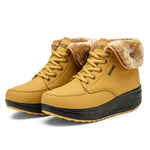 Stivaletti da donna Stivali in pizzo da neve Scarpe con zeppa femminili autunnali e invernali, 35, 36, 37, 38, 39, 40