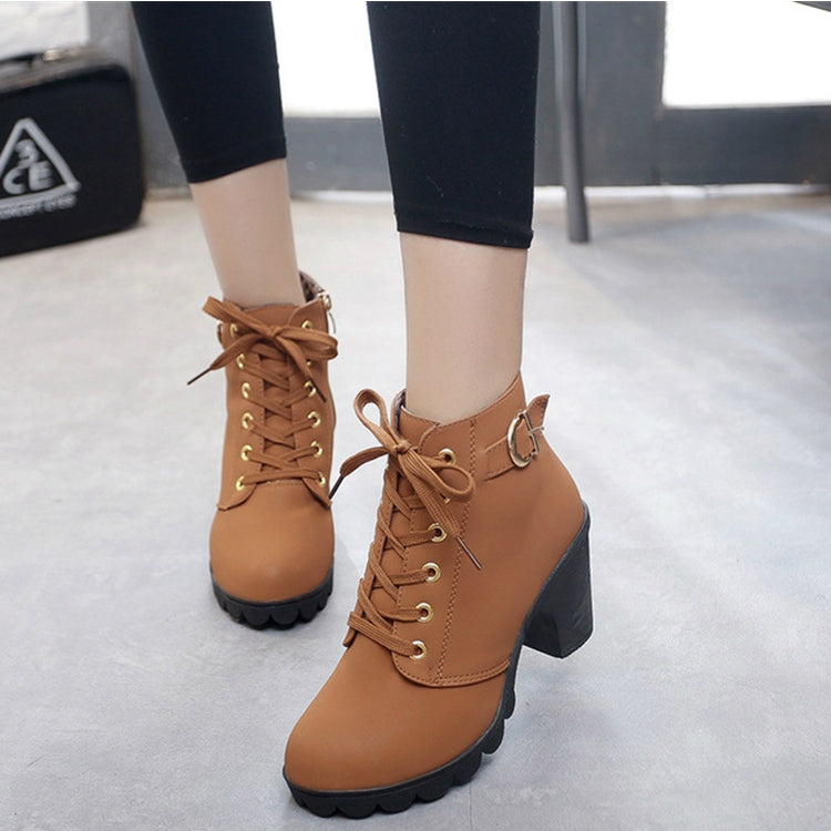 Stivali da neve da donna con tacco alto quadrato alla moda, tinta unita, sneakers, 35, 36, 37, 38, 39, 40