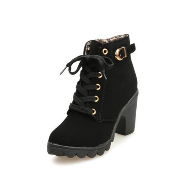 Stivali da neve da donna con tacco alto quadrato alla moda, tinta unita, sneakers, 35, 36, 37, 38, 39, 40