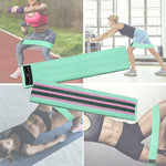 Fascia di resistenza per yoga con fascia di tensione in poliestere-cotone + filato di lattice, dimensioni: 76 x 8 cm, Lake Blue Weak Pull, Pink Rally Medium, Purple Rally