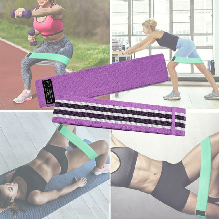 Fascia di resistenza per yoga con fascia di tensione in poliestere-cotone + filato di lattice, dimensioni: 76 x 8 cm, Lake Blue Weak Pull, Pink Rally Medium, Purple Rally