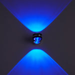 Lampada da parete a LED su e giù Lampada da parete in cristallo bifacciale con luci in alluminio Presa superiore, 2W (Red Light), 2W (Yellow Light), 2W (Blue Light), 2W (Green Light), 2W (Purple Light), 2W (Mixed Color Light), 6W (Red Light)           ...