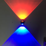 Lampada da parete a LED su e giù Lampada da parete in cristallo bifacciale con luci in alluminio Presa superiore, 2W (Red Light), 2W (Yellow Light), 2W (Blue Light), 2W (Green Light), 2W (Purple Light), 2W (Mixed Color Light), 6W (Red Light)           ...